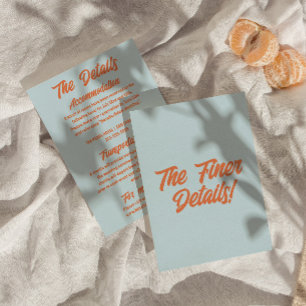 Kleurrijke Retro Minimale Plezier Moderne Huwelijk Informatiekaartje