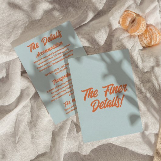 Kleurrijke Retro Minimale Plezier Moderne Huwelijk Informatiekaartje