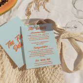 Kleurrijke Retro Minimale Plezier Moderne Huwelijk Informatiekaartje