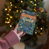 Kleurrijke retro moderne kerst botanische kaart