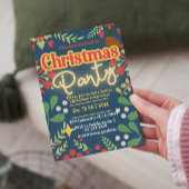 Kleurrijke retro moderne kerst botanische kaart