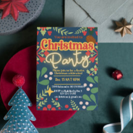 Kleurrijke retro moderne kerst botanische kaart