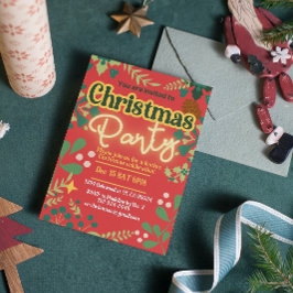 Kleurrijke retro moderne kerst botanische kaart