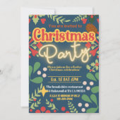 Kleurrijke retro moderne kerst botanische kaart (Voorkant)