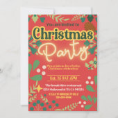 Kleurrijke retro moderne kerst botanische kaart (Voorkant)