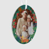 Kleurrijke retro moderne kerst botanische ornament (voorkant)