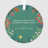 Kleurrijke retro moderne kerst botanische ornament (achterkant)