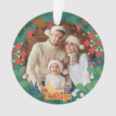 Kleurrijke retro moderne kerst botanische ornament (voorkant)