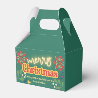 Kleurrijke retro moderne kerstfeest uitnodiging bedankdoosjes