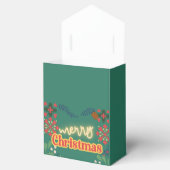 Kleurrijke retro moderne kerstfeest uitnodiging F Bedankdoosjes (Geopend)