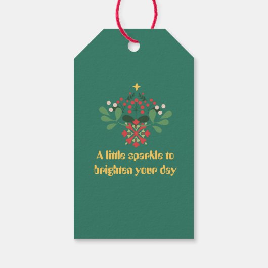 Kleurrijke retro moderne kerstfeestuitnodiging cadeaulabel (Achterkant)