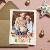 Kleurrijke retro moderne Kerstmis botanische kaart