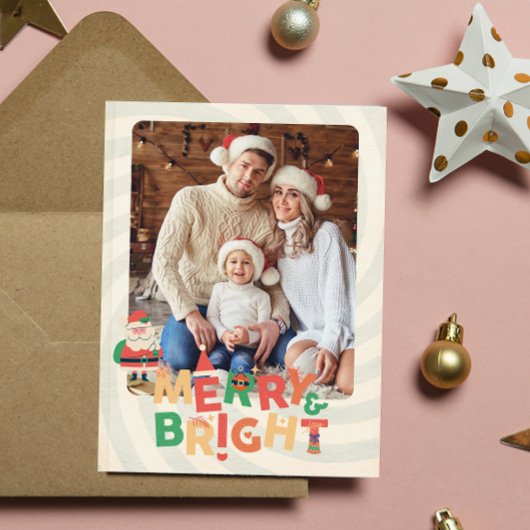 Kleurrijke retro moderne Kerstmis botanische kaart