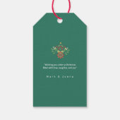 Kleurrijke retro moderne Kerstmis botanische kaart Cadeaulabel (Achterkant)