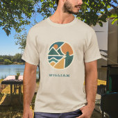 Kleurrijke Retro Mountain Adventure Camping T-shirt