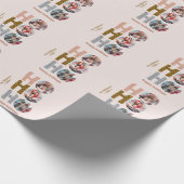 Kleurrijke Retro Multi Foto Kerstmis Cadeaupapier (Hoek)