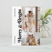Kleurrijke Retro Multi Foto Kerstmis Feestdagenkaart (Staand voorkant)