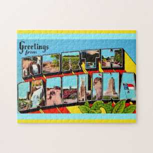 Kleurrijke retro North Carolina Legpuzzel