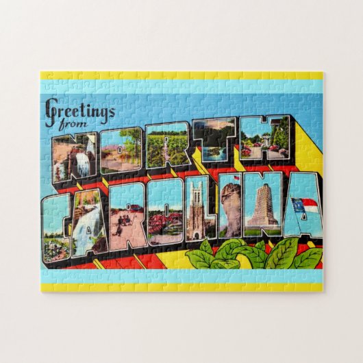 Kleurrijke retro North Carolina Legpuzzel (Horizontaal)