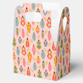 Kleurrijke Retro Ornamenten Kerstpatroon Bedankdoosjes (Geopend)