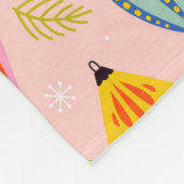 Kleurrijke Retro Ornamenten Kerstpatroon Fleece Deken (Hoek)