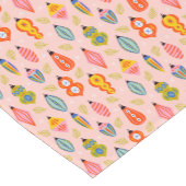 Kleurrijke Retro Ornamenten Kerstpatroon Korte Tafelloper (Hoek)