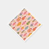 Kleurrijke Retro Ornamenten Kerstpatroon Servet (Hoek)
