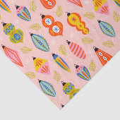 Kleurrijke Retro Ornamenten Kerstpatroon Tissuepapier (Detail)