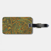 Kleurrijke  Retro Paisley Bagagelabel (Achterkant horizontaal)