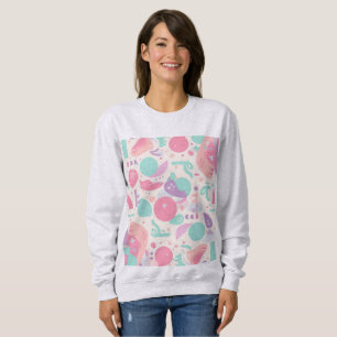 Kleurrijke retro pastel esthetische hoodie trui