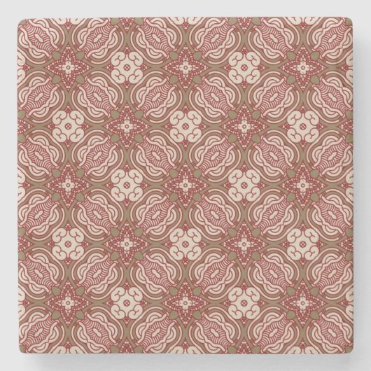 Kleurrijke retro patroonachtergrond 4 stenen onderzetter (Voorkant)