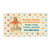 Kleurrijke Retro Polka Dot Bakkerij Label (Voorkant)