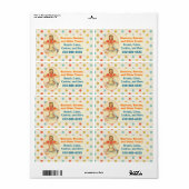 Kleurrijke Retro Polka Dot Bakkerij Label (Full Sheet)