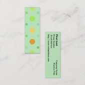 Kleurrijke Retro Polka Dots: groen, geel en Oranje Mini Visitekaartje (Voorkant / Achterkant)