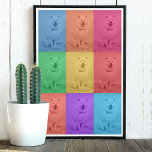 Kleurrijke Retro Pop Art Custom Dog Pet Photo Grid Poster<br><div class="desc">Een kleurrijk retro en toch modern pop art design met een custom dog pet fotorooster. Pas eenvoudig uw eigen foto aan creëer uw eigen unieke kunst aan. Een ideaal ontwerp voor huisdecor,  gepersonaliseerde giften en unieke gunsten.</div>
