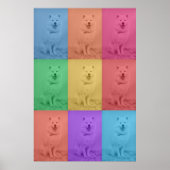 Kleurrijke Retro Pop Art Custom Dog Pet Photo Grid Poster (Voorkant)