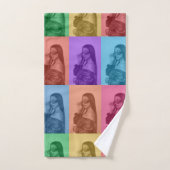 Kleurrijke Retro Pop Art Modern Custom Photo Grid Bad Handdoek (Handdoek)