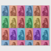 Kleurrijke Retro Pop Art Modern Custom Photo Grid Cadeaupapier (Vlak)