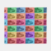 Kleurrijke Retro Pop Art Modern Custom Photo Grid Fleece Deken (Voorkant (Horizontaal))