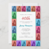 Kleurrijke Retro Pop Art Modern Custom Photo Grid Kaart (Voorkant)