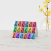 Kleurrijke Retro Pop Art Modern Custom Photo Grid Kaart (Gele Bloem)