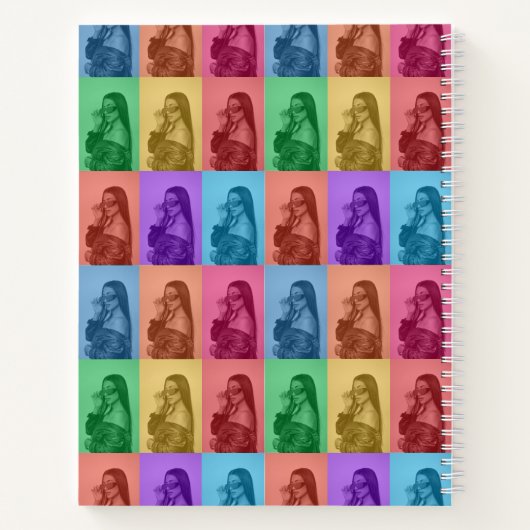Kleurrijke Retro Pop Art Modern Custom Photo Grid Notitieboek (Achterkant)