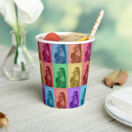 Kleurrijke Retro Pop Art Modern Custom Photo Grid Papieren Bekers