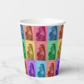 Kleurrijke Retro Pop Art Modern Custom Photo Grid Papieren Bekers (Achterkant)
