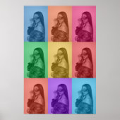 Kleurrijke Retro Pop Art Modern Custom Photo Grid Poster (Voorkant)