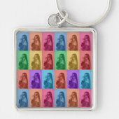 Kleurrijke Retro Pop Art Modern Custom Photo Grid Sleutelhanger (Voorkant)