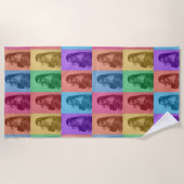 Kleurrijke Retro Pop Art Modern Custom Photo Grid Strandlaken (Voorkant)