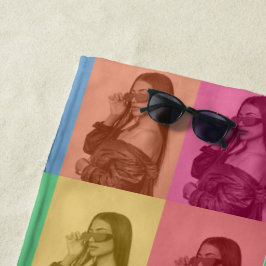 Kleurrijke Retro Pop Art Modern Custom Photo Grid Strandlaken
