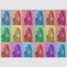 Kleurrijke Retro Pop Art Modern Custom Photo Grid Tissuepapier