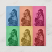 Kleurrijke Retro Pop Art Modern Custom Photo Grid Vierkante Visitekaartje (Voorkant)